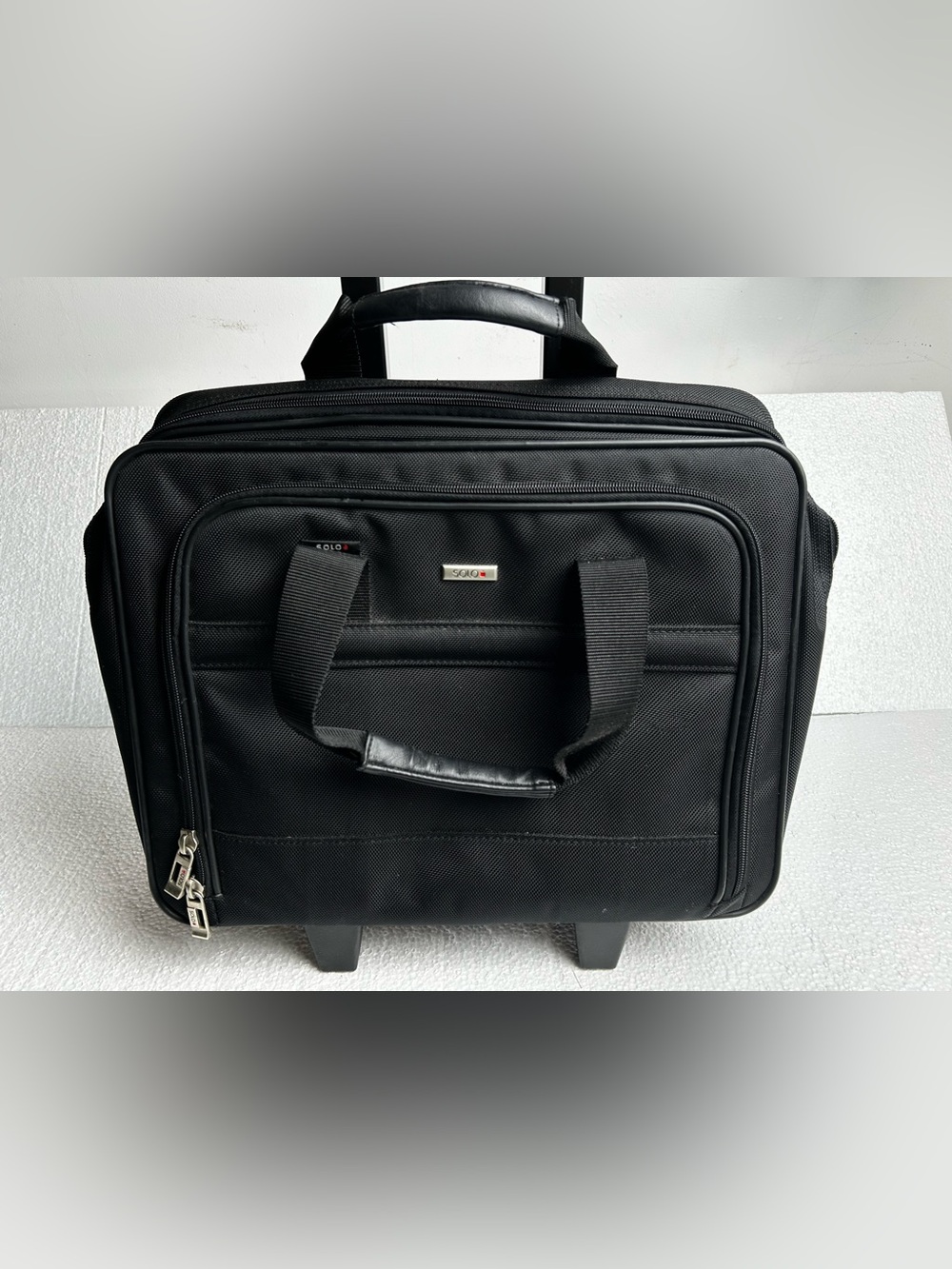 Solo Pilot Black Rolling Laptop Briefcase with Telescoping Handle